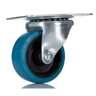 RS PRO Swivel Castor 90 kg Load Capacity 75 mm Wheel Diameter Rubber Wheel Pressed Steel Frame Bright Zinc Finish 687-310