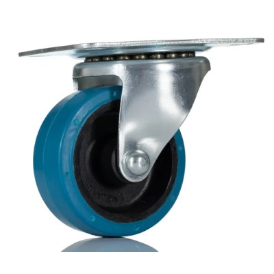 RS PRO Swivel Castor 90 kg Load Capacity 75 mm Wheel Diameter Rubber Wheel Pressed Steel Frame Bright Zinc Finish 687-310