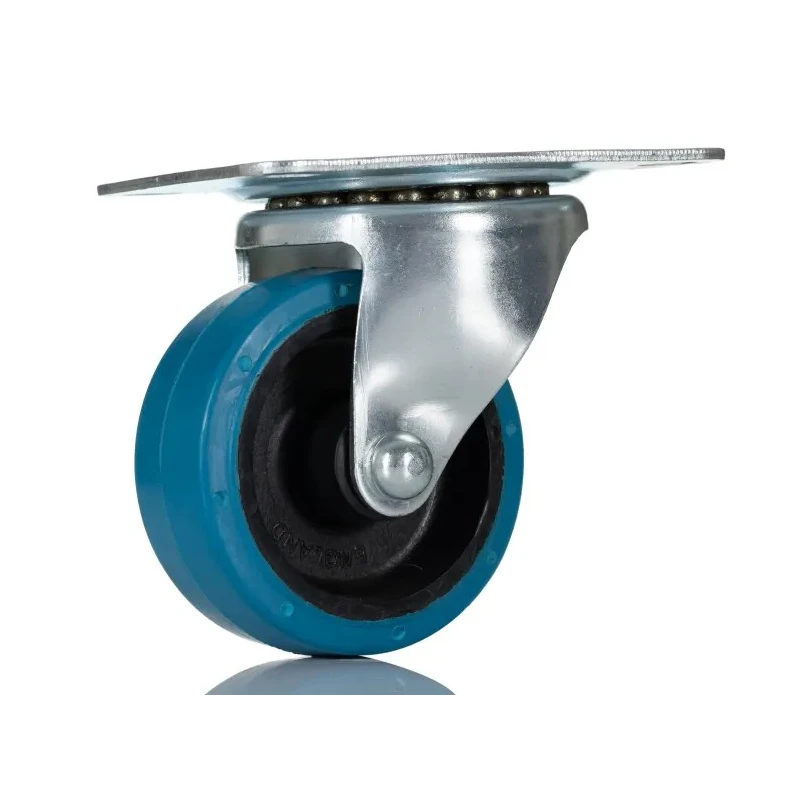 RS PRO Swivel Castor 90 kg Load Capacity 75 mm Wheel Diameter Rubber Wheel Pressed Steel Frame Bright Zinc Finish 687-310