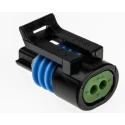 Delphi Metri-Pack 150.2 Pull-To-Seat Automotive Connector Female Black Cable 2 Contact 14A Crimp Termination 12162193