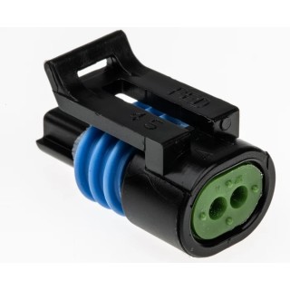 Delphi Metri-Pack 150.2 Pull-To-Seat Automotive Connector Female Black Cable 2 Contact 14A Crimp Termination 12162193
