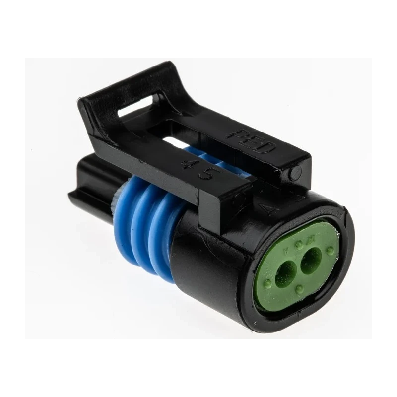Delphi Metri-Pack 150.2 Pull-To-Seat Automotive Connector Female Black Cable 2 Contact 14A Crimp Termination 12162193