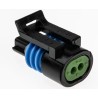Delphi Metri-Pack 150.2 Pull-To-Seat Automotive Connector Female Black Cable 2 Contact 14A Crimp Termination 12162193