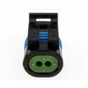 Delphi Metri-Pack 150.2 Pull-To-Seat Automotive Connector Female Black Cable 2 Contact 14A Crimp Termination 12162193