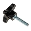 RS PRO Black Phenolic 4-Arm Clamping Knob, M8 Thread Length 40mm, Threaded Stud Mount 686-654