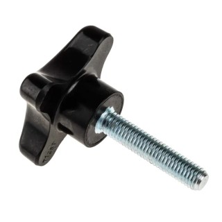 RS PRO Black Phenolic 4-Arm Clamping Knob, M8 Thread Length 40mm, Threaded Stud Mount 686-654