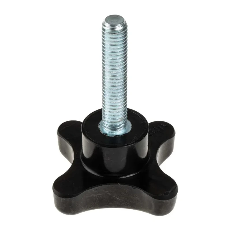 RS PRO Black Phenolic 4-Arm Clamping Knob, M8 Thread Length 40mm, Threaded Stud Mount 686-654