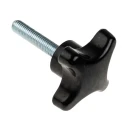 RS PRO Black Phenolic 4-Arm Clamping Knob, M8 Thread Length 40mm, Threaded Stud Mount 686-654