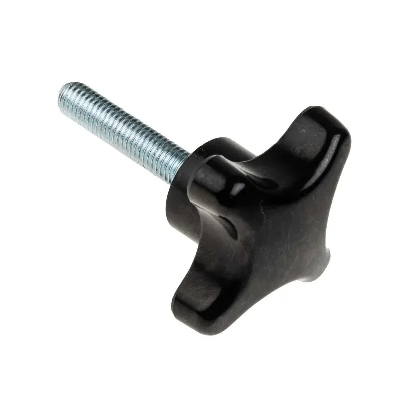 RS PRO Black Phenolic 4-Arm Clamping Knob, M8 Thread Length 40mm, Threaded Stud Mount 686-654