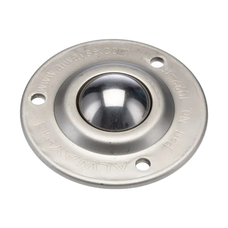 ALWAYSE Ball Transfer Unit with 32 mm Ball Diameter Stainless Steel 3-Hole Flange Mount 125kg Load Capacity 102215