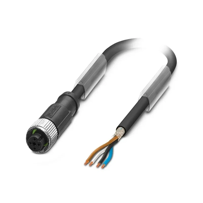Phoenix Contact Sensor Actuator Cable Female 4 Way Straight to 4 Way Unterminated, 5 m, 48V, Polyurethane Jacket 1682867