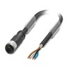 Phoenix Contact Sensor Actuator Cable Female 4 Way Straight to 4 Way Unterminated, 5 m, 48V, Polyurethane Jacket 1682867