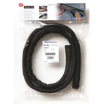HellermannTyton Braided Polyethylene Terephthalate Black Cable Sleeve 13 mm Diameter 5m Length 170-01013 TWIST-IN 13-PET-BK