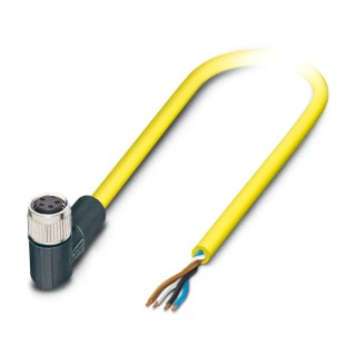 Phoenix Contact Sensor Actuator Cable 10 m, Female 4 Way Right Angle to 4 Way Unterminated, 60V DC, PVC Jacket Yellow 1406241