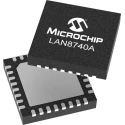 Microchip 32-Pin SQFN Ethernet Transceiver 100Mbps 3.3V RMII Full Duplex/Half Duplex LAN8740A-EN