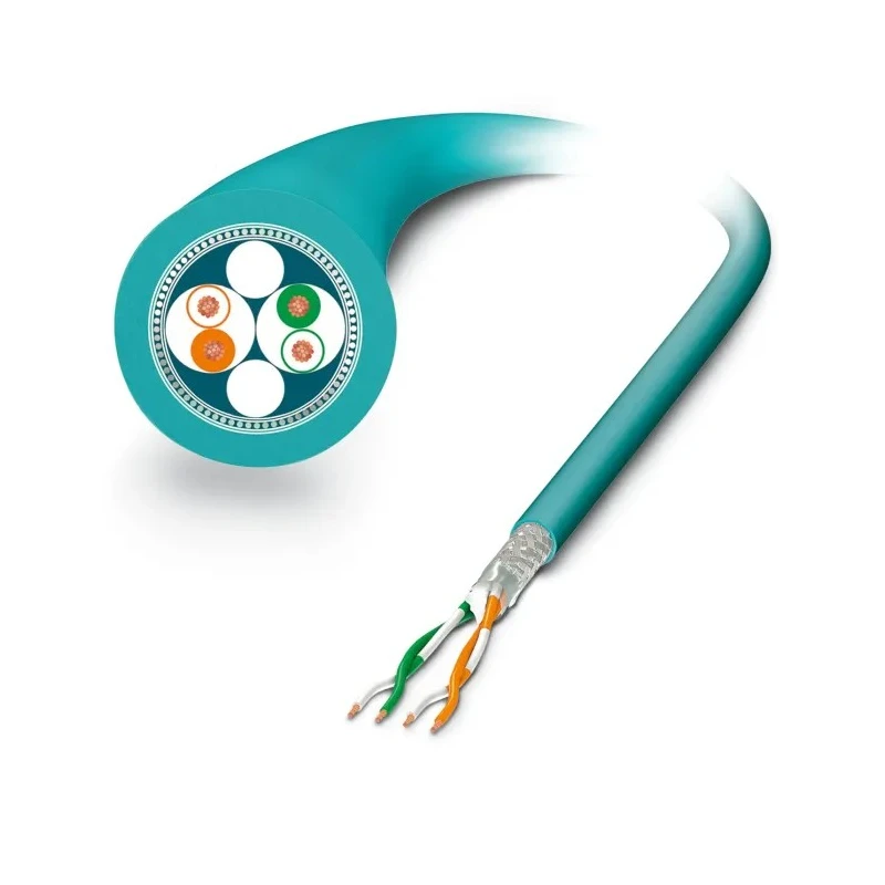 Phoenix Contact VS-OE-OE-93E-100.0 Cat5 Shielded Polyurethane Jacket Ethernet Cable 2 Core Blue 100m Cat5
