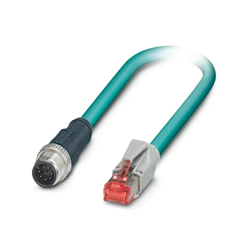 Phoenix Contact Shielded Cat5 Ethernet Cable 2 Core Blue Polyurethane Jacket 500 mm 30V NBC-MS/0.5-94B/R4AC SCO US 1408749