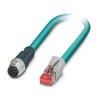 Phoenix Contact Shielded Cat5 Ethernet Cable 2 Core Blue Polyurethane Jacket 500 mm 30V NBC-MS/0.5-94B/R4AC SCO US 1408749