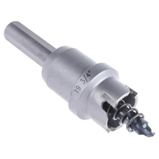 Blu Mol Tungsten Carbide Hole Cutter Drill Bit 19 mm Diameter, Arborless with 6mm HSS Pilot Drill 690-388