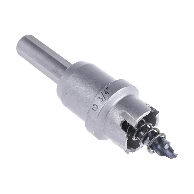 Blu Mol Tungsten Carbide Hole Cutter Drill Bit 19 mm Diameter, Arborless with 6mm HSS Pilot Drill 690-388