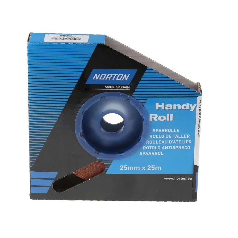 Norton Aluminium Oxide Abrasive Paper Cloth Roll 25 m Length 25 mm Width P320 Grit Very Fine Grade 63642531796