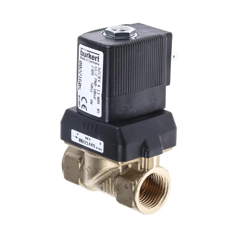 Burkert Brass 2-Port Normally Closed Solenoid Valve, DN 10 to 65 mm, 230V AC, 10 bar, 10W Power 221605