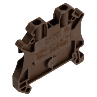 Phoenix Contact UT 2.5 BN Series Feed Through Terminal Block 2-Level Screw Brown 2.5mm² 24A 1000V 3044077