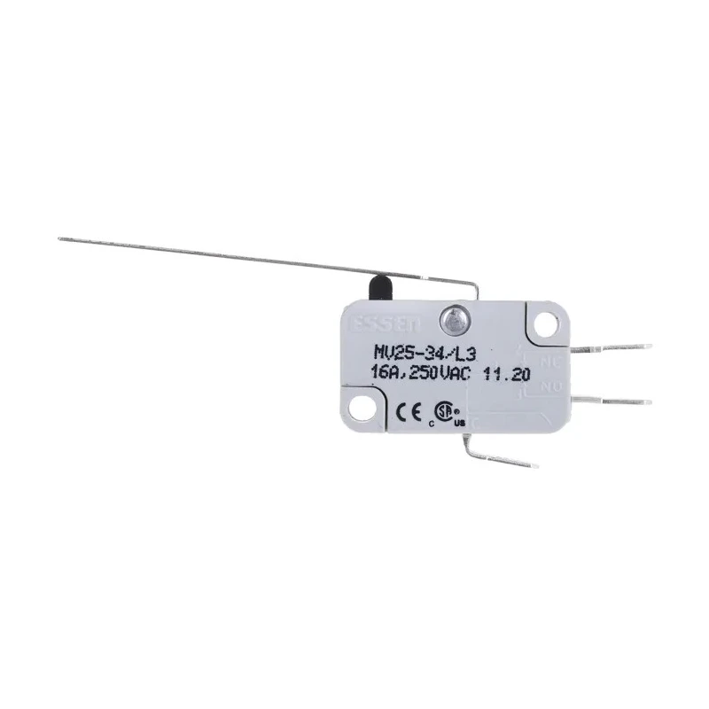 RS PRO Long Straight Lever Micro Switch, Quick Connect Terminal, 16A, 250 V AC, SPCO, IP40 804-6219