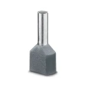 Phoenix Contact AI-TWIN2X 4 -12 GY Insulated Crimp Bootlace Ferrule, 12 mm Pin Length, 3.8 mm Pin Diameter TWIN2X