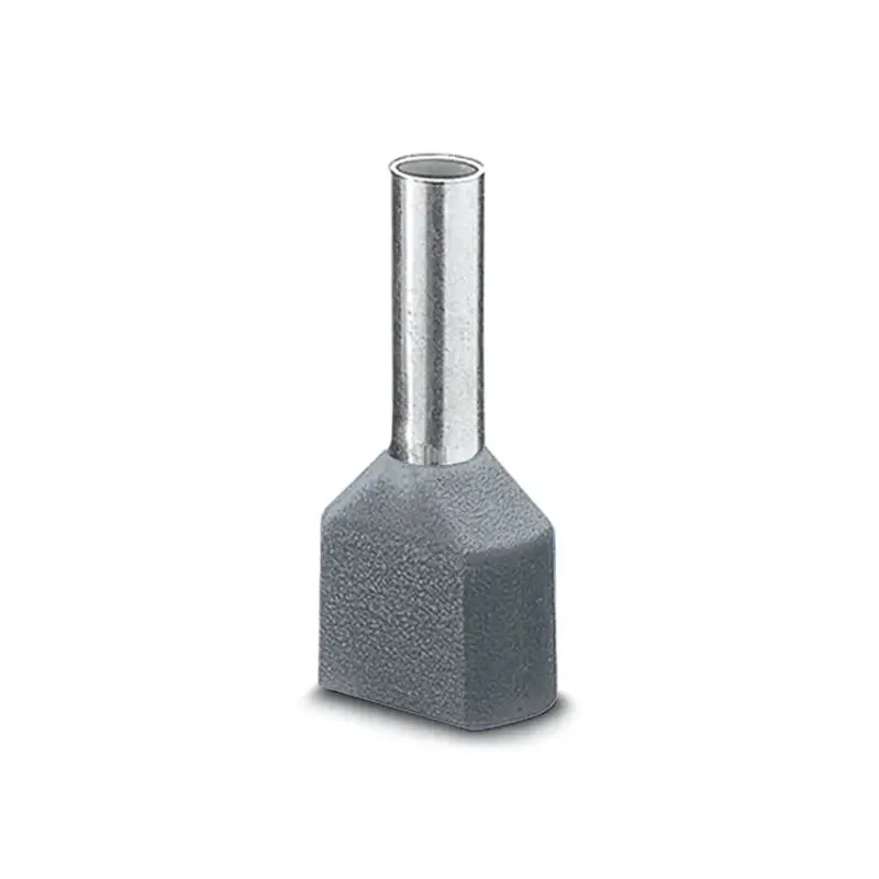 Phoenix Contact AI-TWIN2X 4 -12 GY Insulated Crimp Bootlace Ferrule, 12 mm Pin Length, 3.8 mm Pin Diameter TWIN2X