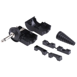 RS PRO Jack Connector 6.35 mm Cable Male 2 Mono Solder Right Angle Nickel Plated Brass 805-1633