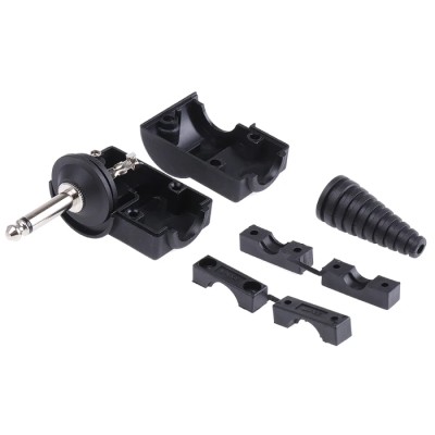 RS PRO Jack Connector 6.35 mm Cable Male 2 Mono Solder Right Angle Nickel Plated Brass 805-1633