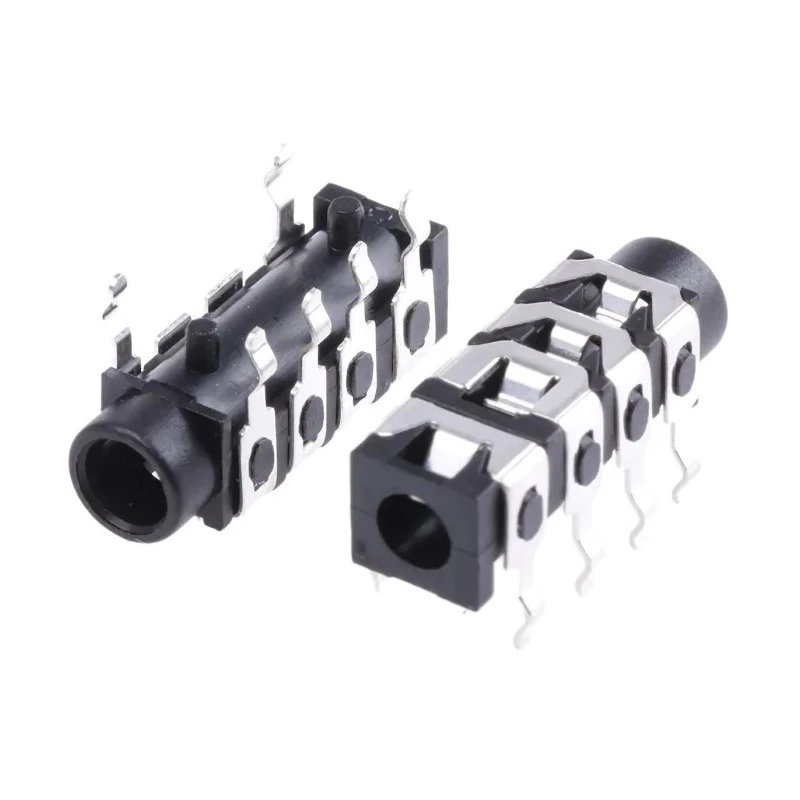 RS PRO 3.5 mm 4-Pole PCB Mount Female Composite Video Jack Connector Nickel Plated Nylon Housing 805-1661
