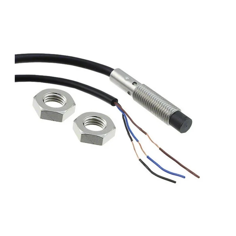 Omron Threaded Barrel Inductive Proximity Sensor M8 PNP Stainless Steel IP67 24V DC 4mm Detection E2B-S08KN04-WP-B1 2M