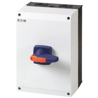 Eaton 3-Pole Surface Isolator Switch IP65, 296A, 45 kW, 415V AC, Blue Handle, Model IP65