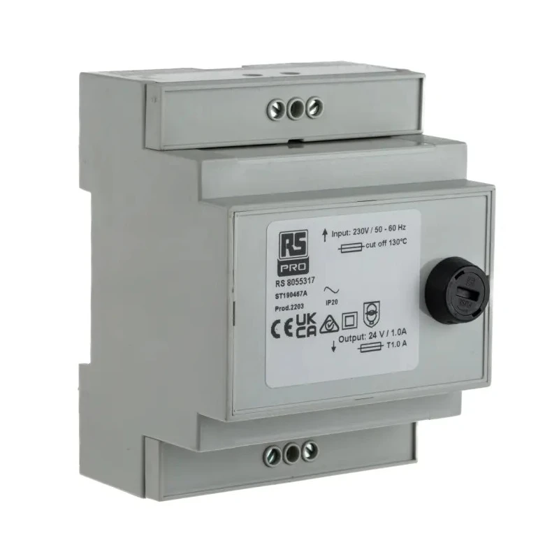 RS PRO 75 VA DIN Rail Transformer, 230 V AC Primary, 24 V AC Secondary, IEC/BS/EN 61558-1, AS/NZS 61558.2.6 805-5317