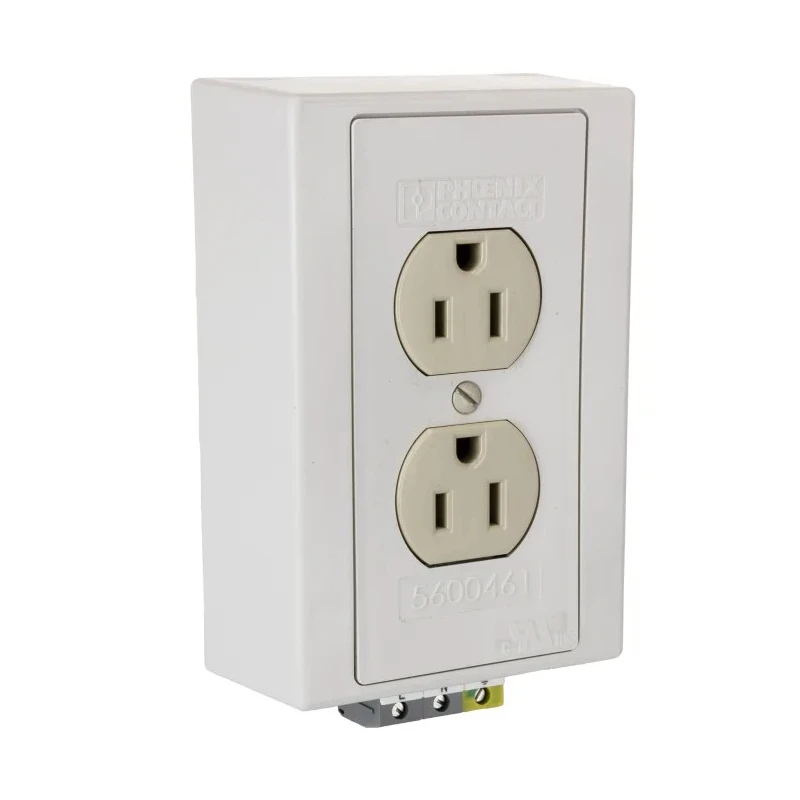 Phoenix Contact 15A 125V Ivory USA Mains Socket DIN Rail Mount Polyvinyl Chloride 5600461