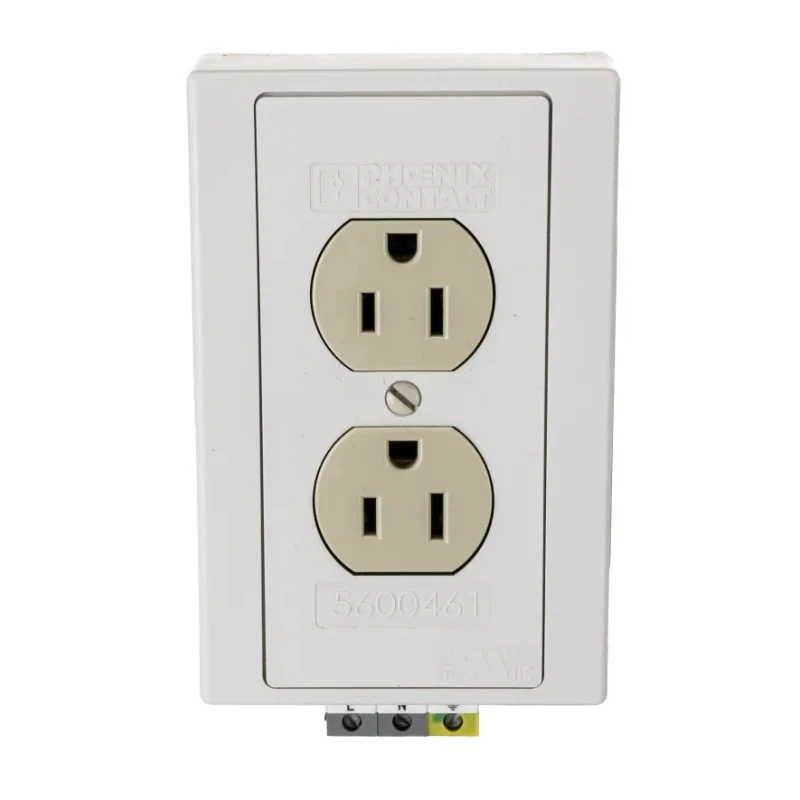 Phoenix Contact 15A 125V Ivory USA Mains Socket DIN Rail Mount Polyvinyl Chloride 5600461