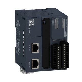 Schneider Electric Modicon TM Series PLC CPU 1 Input Analogue Input 8 Digital Outputs Panel Mount TM221M16R