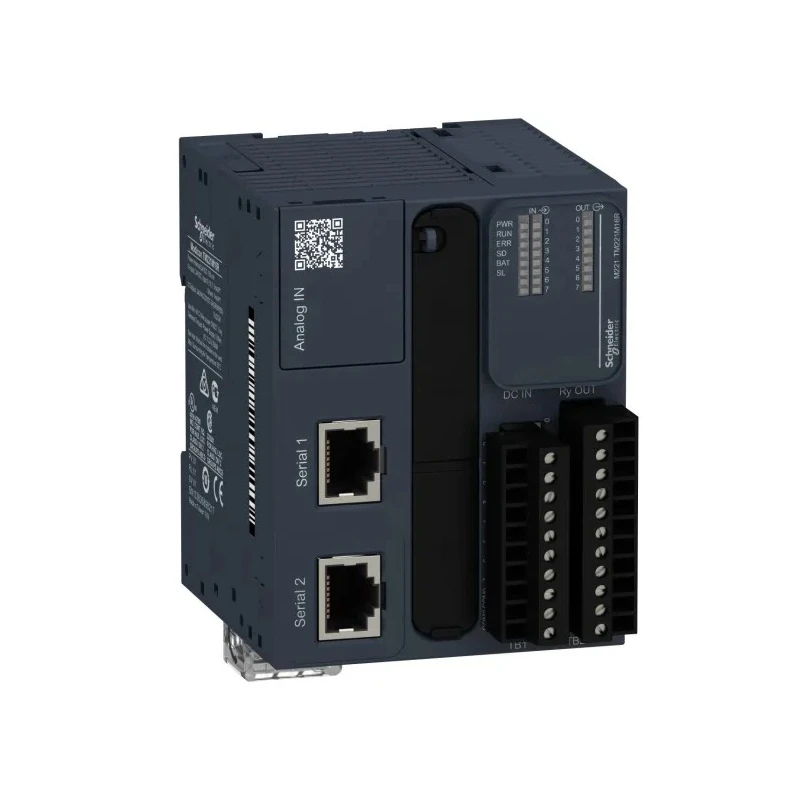 Schneider Electric Modicon TM Series PLC CPU 1 Input Analogue Input 8 Digital Outputs Panel Mount TM221M16R