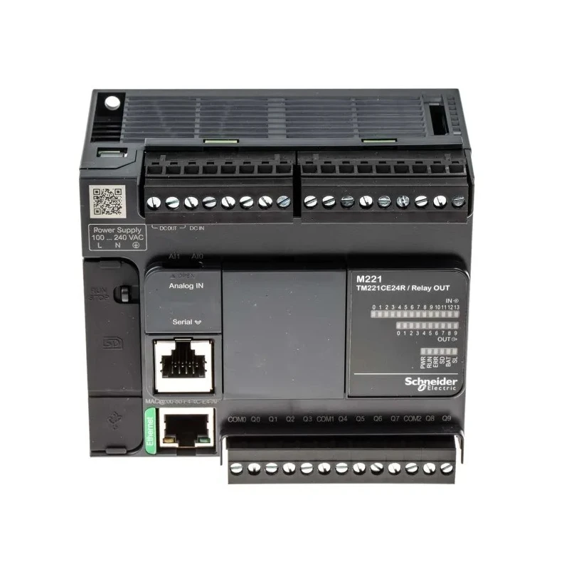 Schneider Electric Modicon M221 Series PLC CPU Panel Mount 14-Input Discrete Input 10 Digital Outputs TM221CE24R