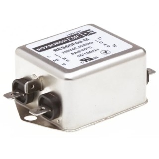 Roxburgh EMC 6 A 250V AC 400Hz Chassis Mount RFI Filter Fast-On 1 Phase RES60