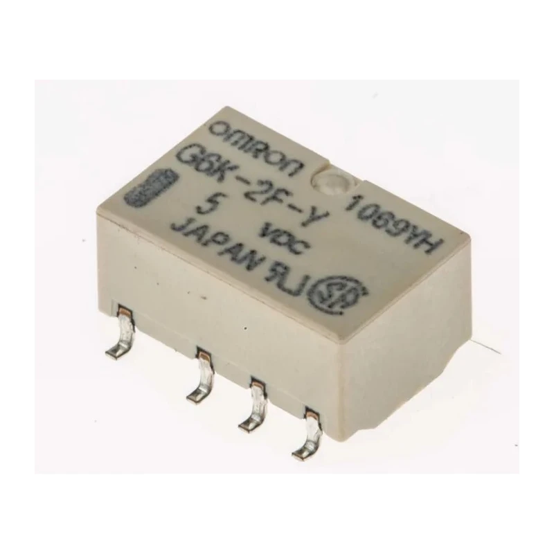 Omron Surface High Frequency Relay DPDT, 5V DC Coil, Silver Alloy Contacts, 1A, 237Ω Coil Resistance G6K-2F-Y DC5 BYOMR