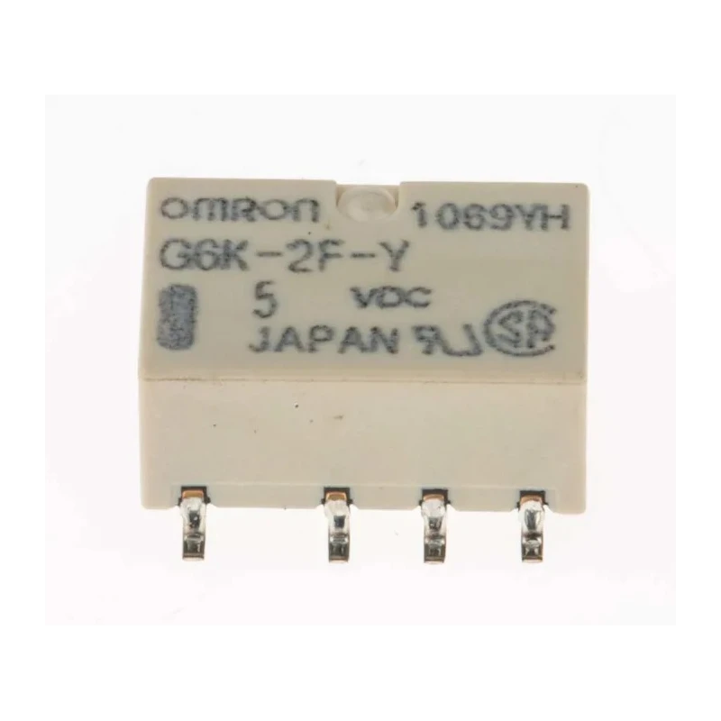 Omron Surface High Frequency Relay DPDT, 5V DC Coil, Silver Alloy Contacts, 1A, 237Ω Coil Resistance G6K-2F-Y DC5 BYOMR