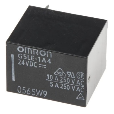 Omron PCB Power Relay, 24V DC Coil Voltage, 10A Switching Current, SPST Contact Configuration G5LE-1A4-DC24