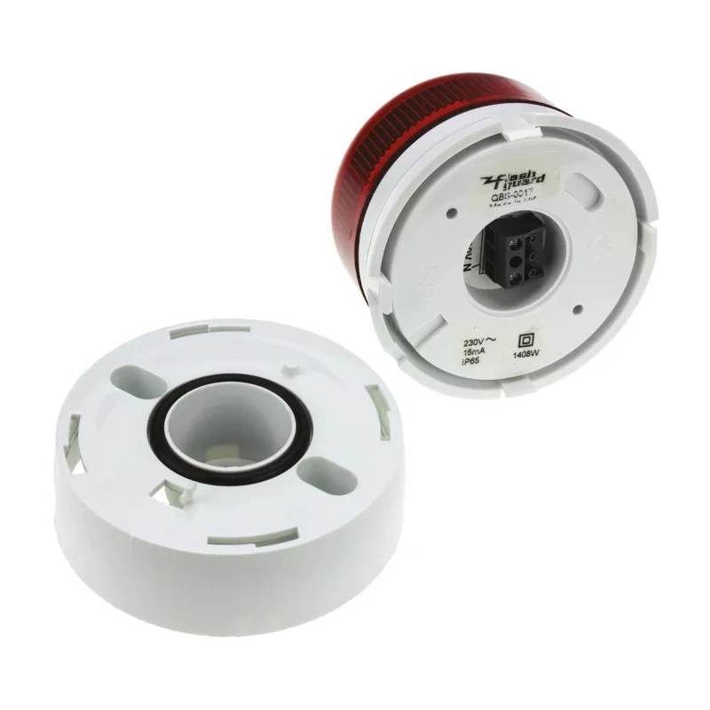 NEUTRAL Flashguard QBS Series Red Beacon 24V AC Flashing Surface Mount Xenon Bulb IP67 IP65 QBS-0017