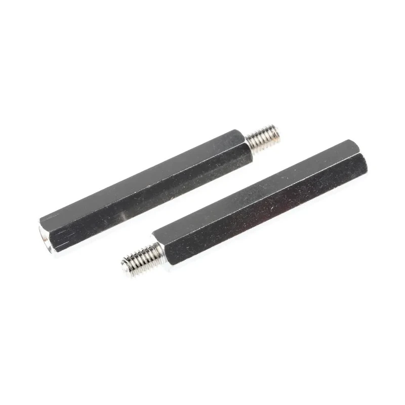 RS PRO Brass Hexagonal Threaded Standoff, M5 Thread, 45 mm Body, 8 mm Stud Length, Nickel Plated 806-6657