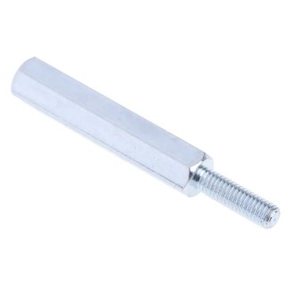 RS PRO M3 Hexagonal Zinc Plated Steel Standoff 25 mm Body Length 10 mm Stud Length 806-6629