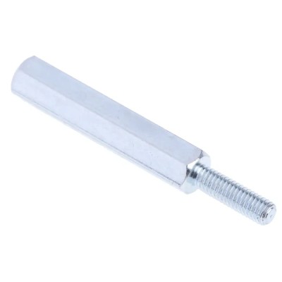 RS PRO M3 Hexagonal Zinc Plated Steel Standoff 25 mm Body Length 10 mm Stud Length 806-6629