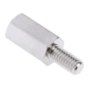 RS PRO Nickel Plated Brass Hexagonal M4 Male/Female Standoff, 12 mm Body, 8 mm Stud 806-6718